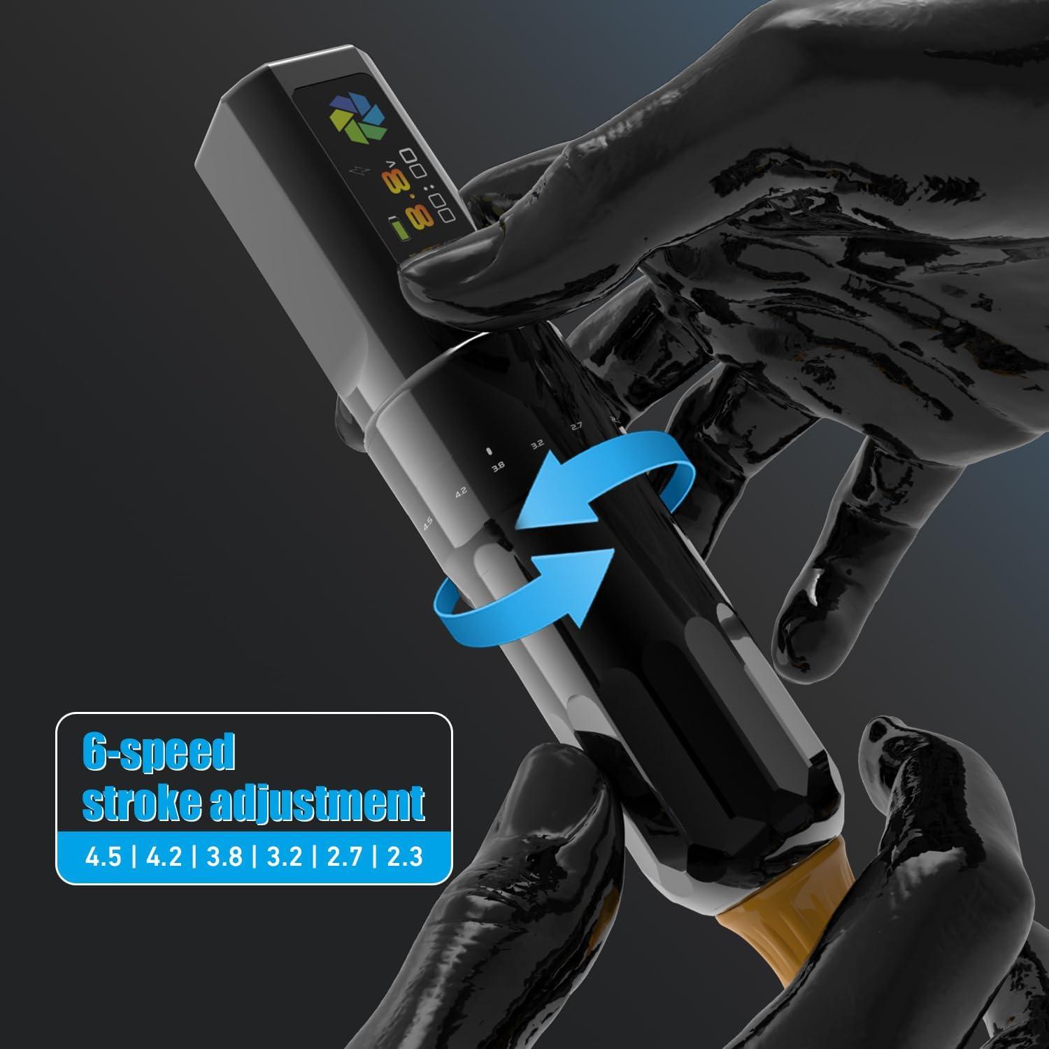 YILONG 20pcs Tattoo Neddles Upgrade and F3 Rotary Tattoo Pen Machine with 2PCS 2000mAh Batteries