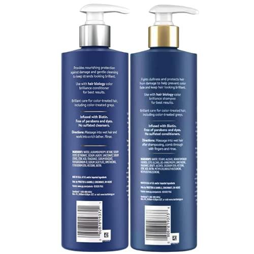 HB Hair HB Hair Hair Biology Color Brilliance Shampoo and Conditioner SET. 12.8 fl oz each Bottle. With Biotin Vivid & Protected for Gray or Color Treated Hair.