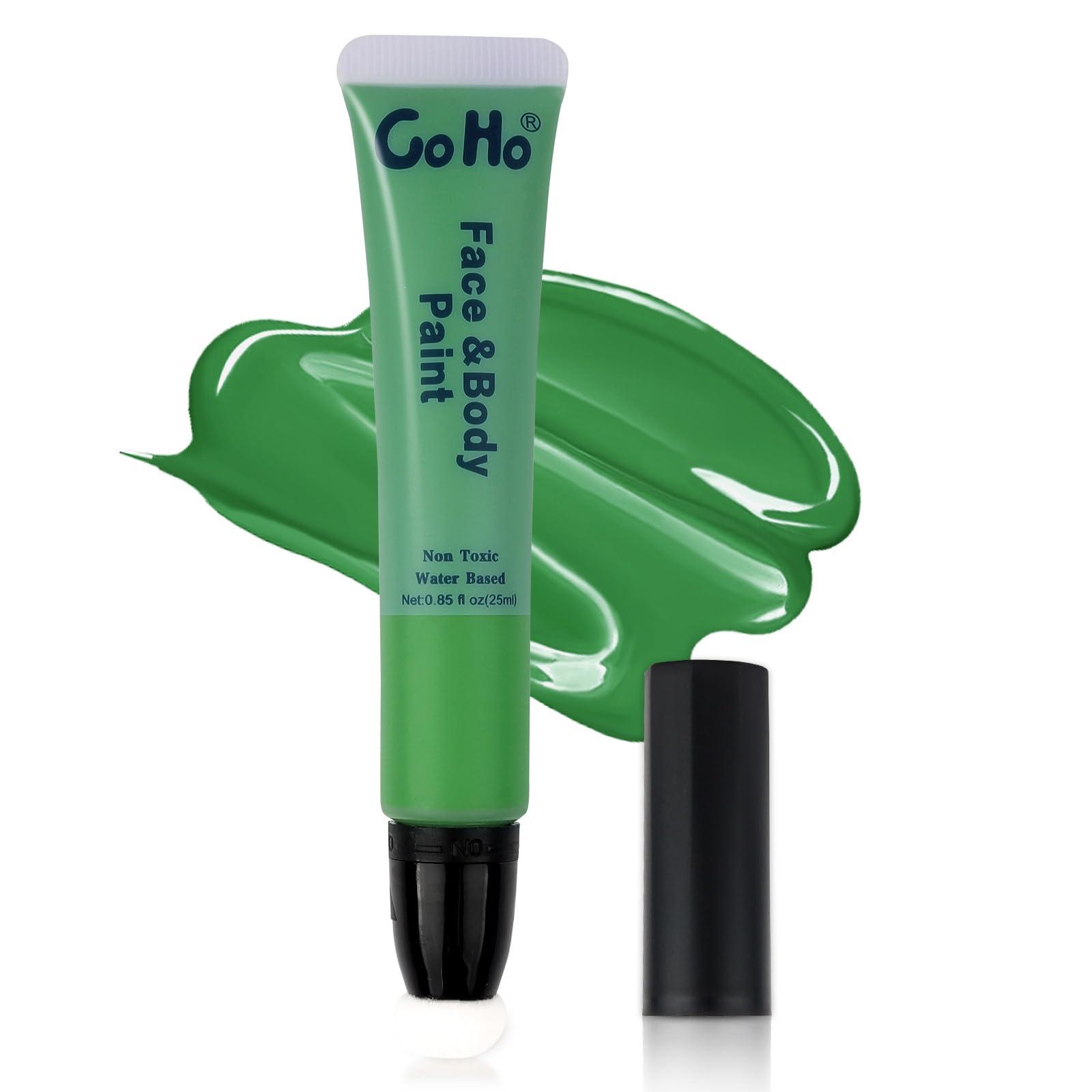 Go Ho Go Ho Dark Green Face Paint Stick,Water Based Cream Green Body Paint Washable,Highly Pigmented,Smooth and Safe for Skin,Halloween Cosplay SFX Makeup,St Patricks Day Face Paint
