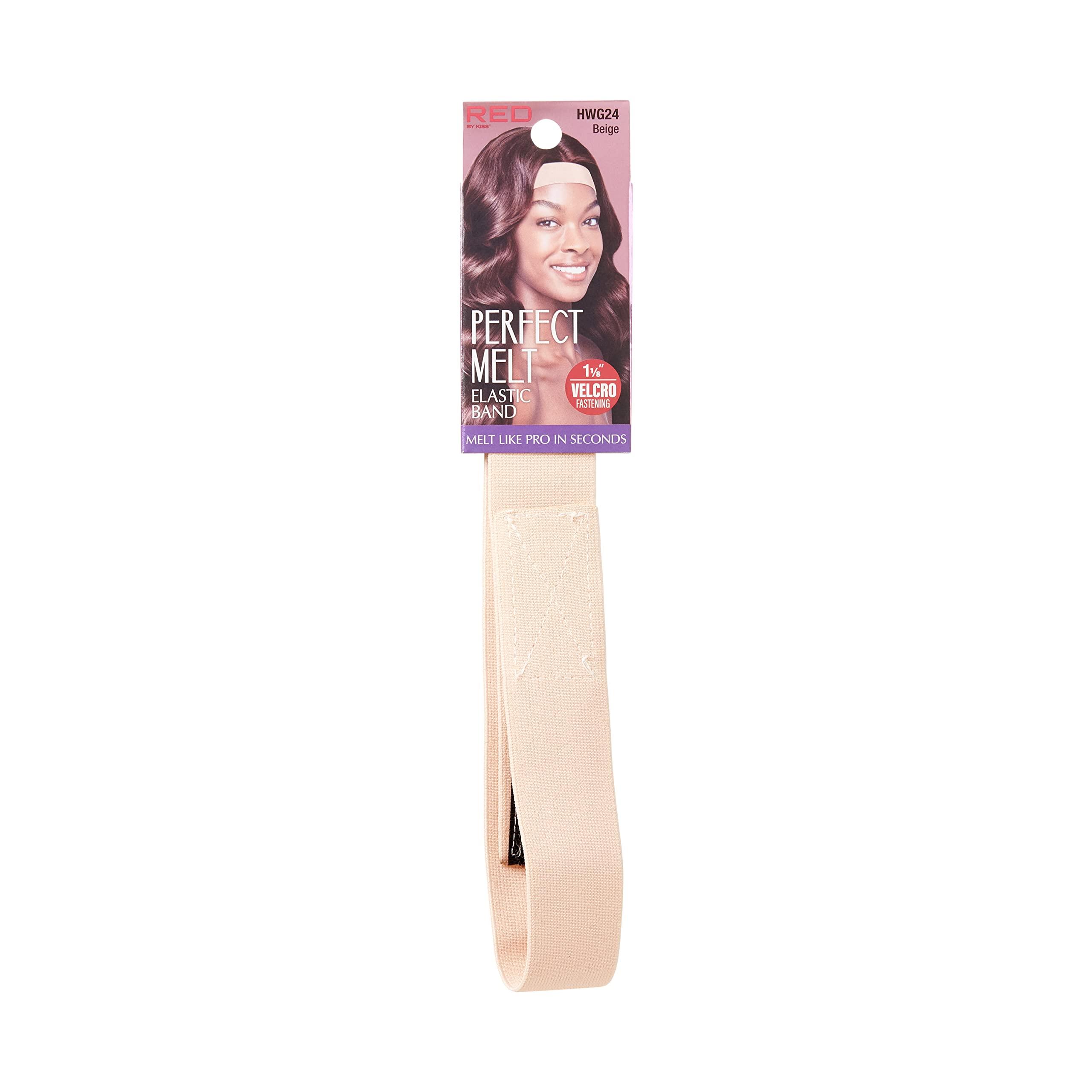 Red by Kiss Red by Kiss Perfect Melt Elastic Band, Ultimate Comfort Perfect Lace Frontal Wig Band 1-1/8” (Beige)