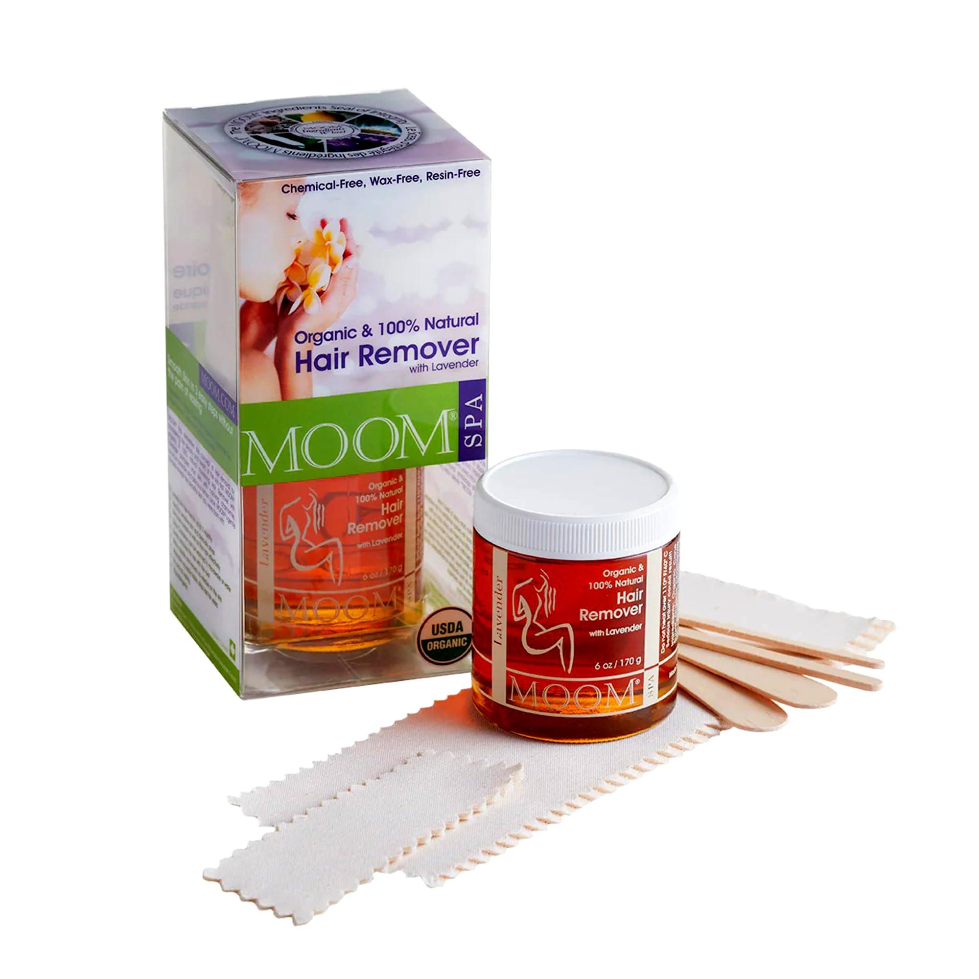 MOOM MOOM Organic Sugar Wax Hair Removal Kits for Sensitive Skin with Tea Tree Oil and Lavender; Mens Aloe Vera Wax; Plus Essential Oil Foot Spa Cream for Soft, Smooth Feet and Dry Skin Relief.