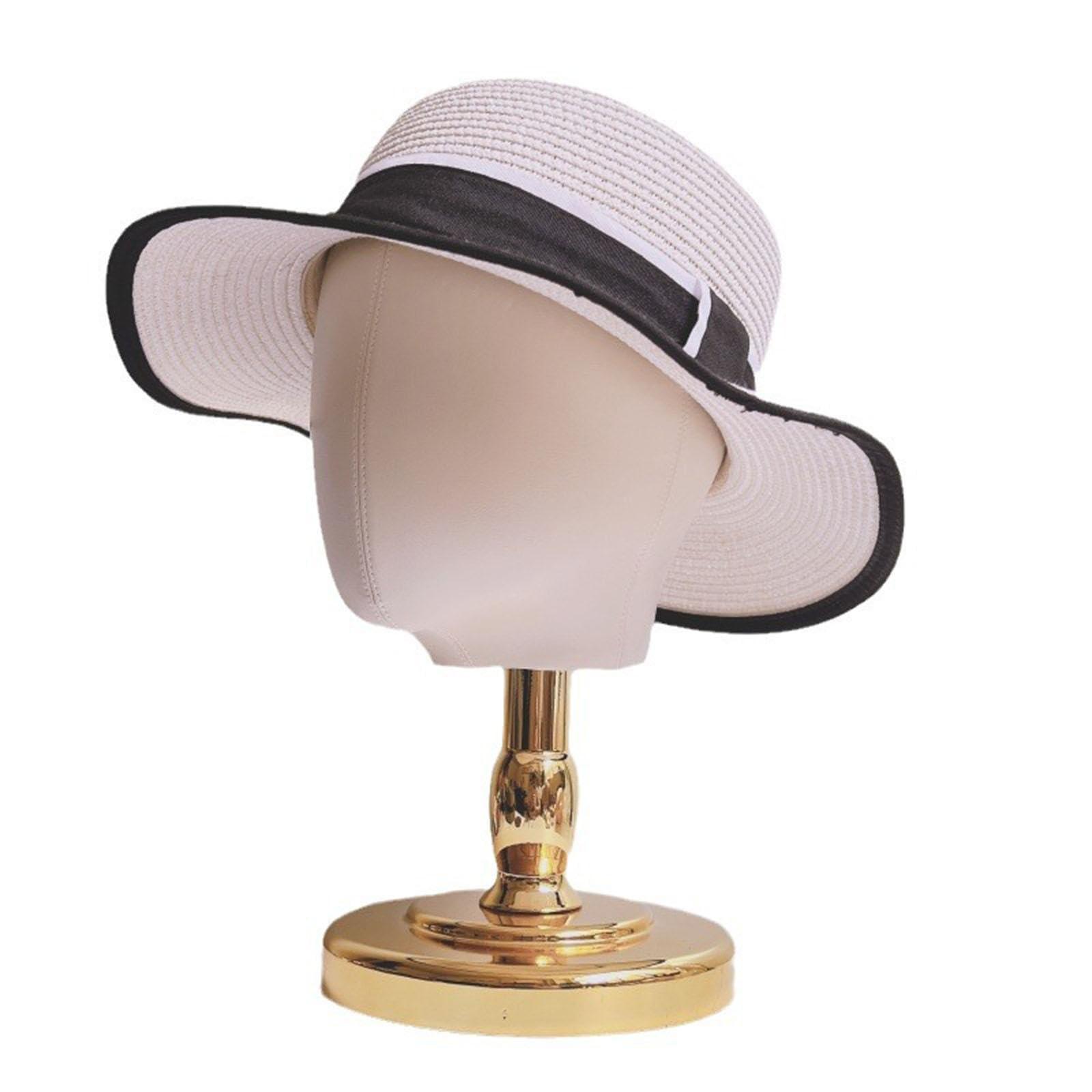 Menolana Menolana Mannequin Head Model Wig Head Hat Rack Multipurpose Hat Display Stand Wig Holder for Home Shopping Mall Personal Use Hats Wig, Gold Base