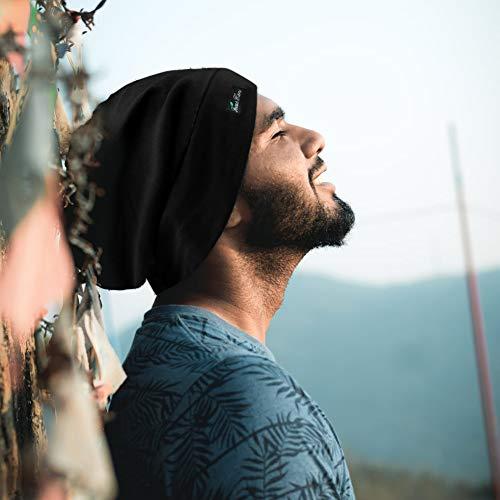 FocusCare FocusCare Sleep Cap,Silk Satin Lined Adjustable Frizzy Hair Black Women Extra Large