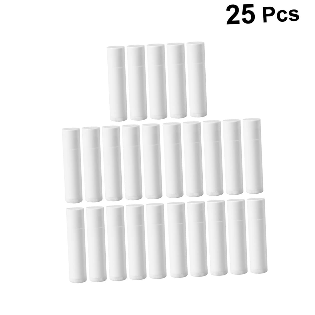BIUDECO 25pcs Chap Sticks for Your Lips in Bulk Lipstick for Women for Women Refillable Lip Balm Bottle DIY Balm Container Sample Size Tubes Crafting Supplies Wax Tube