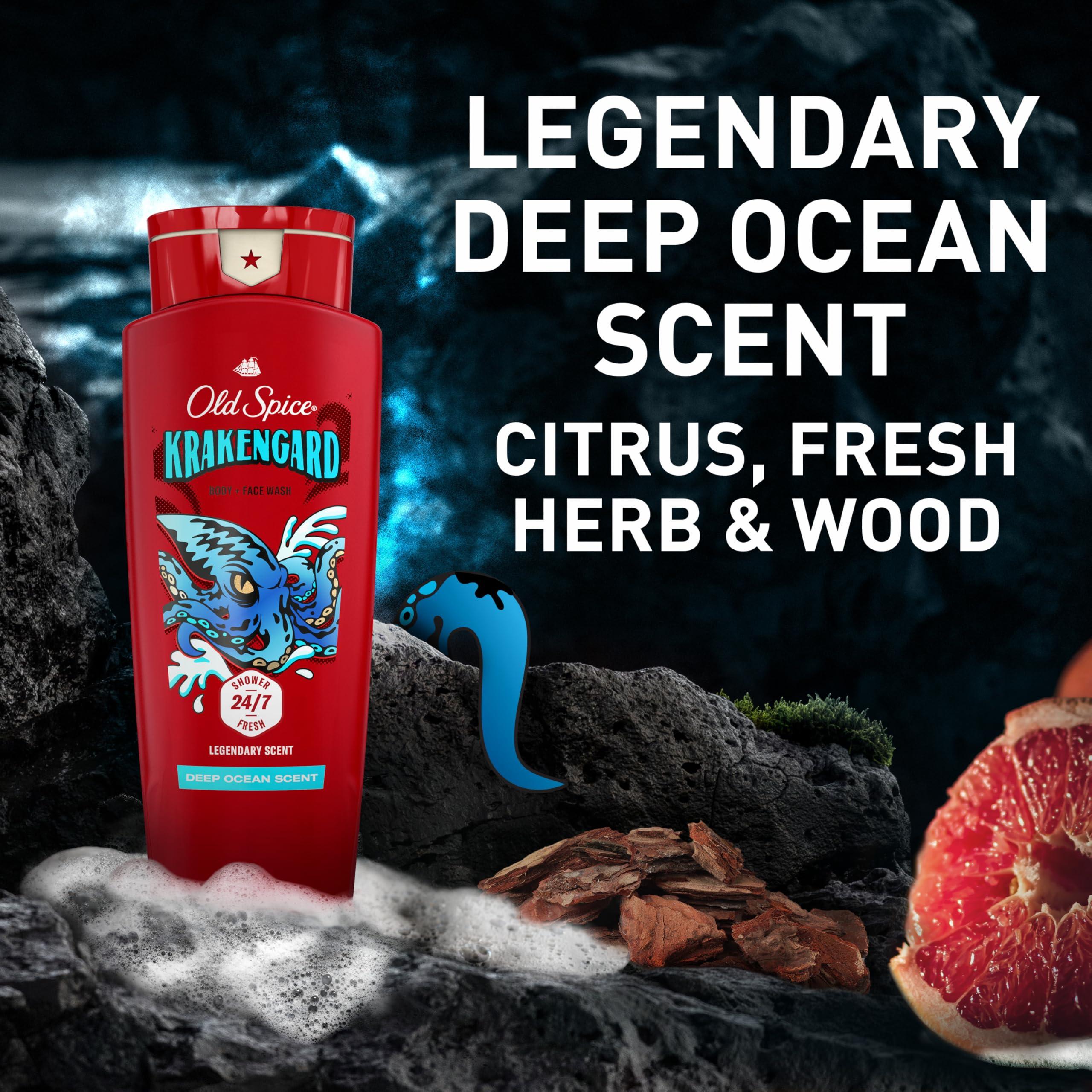 Old Spice Old Spice Body Wash for Men, Krakengard, Long Lasting Lather, 24 FL OZ (Pack of 4)