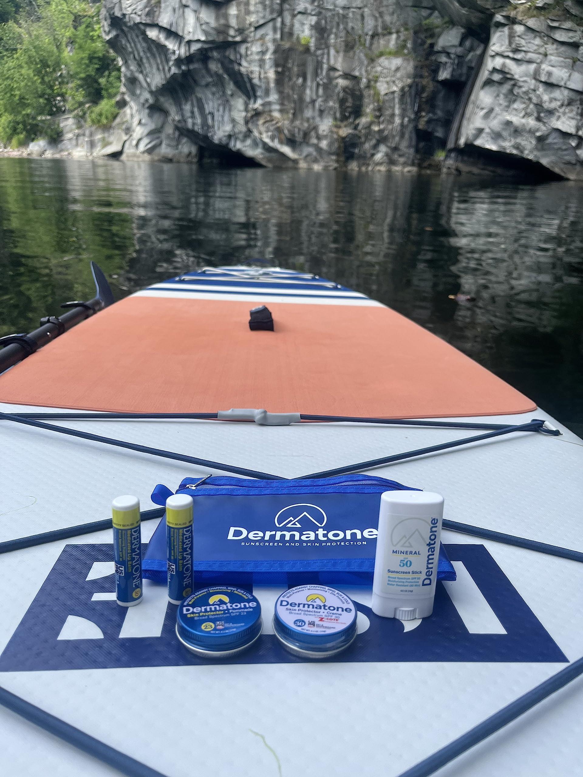 DERMATONE Dermatone Outdoor Protection Kit Holiday Gift | Contains 4 of our Sunscreen, Skin Protection Products | Classic Tin, Z-Cote, Mineral Sunscreen Stick & 2 Medicated Lip Balms