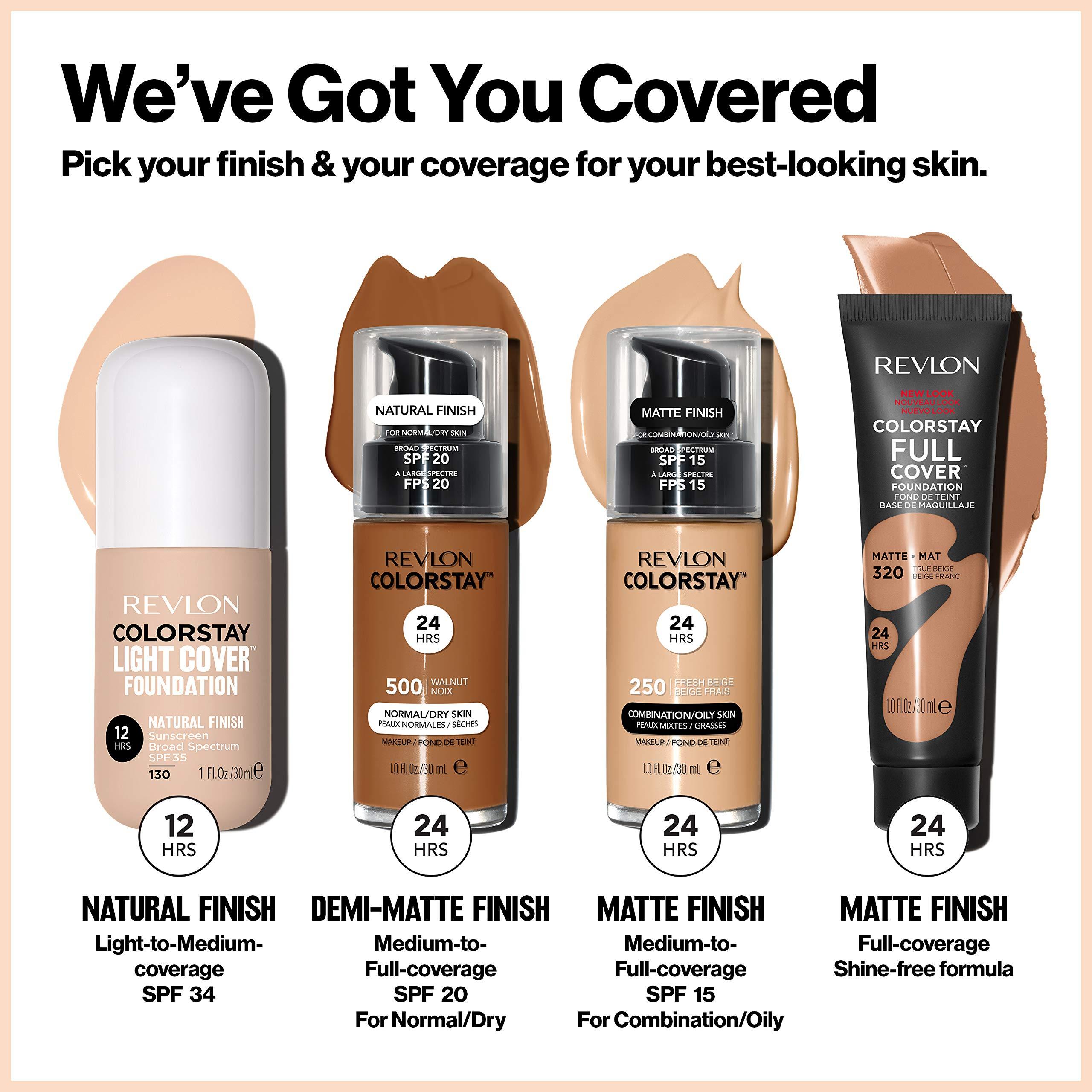 REVLON Revlon ColorStay Light Cover Liquid Foundation, Hydrating Longwear Weightless Makeup with SPF 35, Light-Medium Coverage for Blemish, Dark Spots & Uneven Skin Texture, 220 Natural Beige, 1 fl. oz.