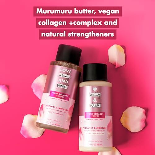 Love Beauty And Planet Love Beauty and Planet Shampoo & Conditioner Murumuru Butter & Rose 2 Count for Color-Treated Hair Shampoo and Conditioner Silicone Free, Paraben Free and Vegan 13.5 oz