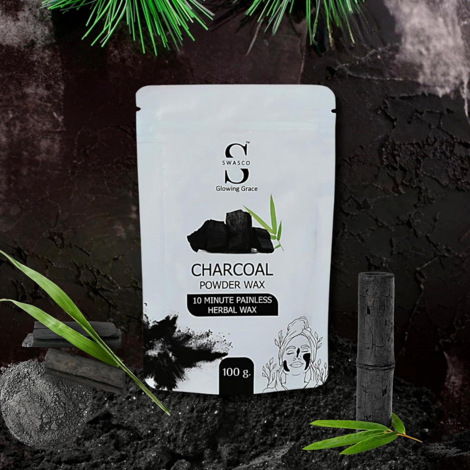 Generic Face and Body Herbal Organic Wax Powder for Hair Removal 100g | 10 Minutes Painless Face and Body Hair Removal Powder for Women and Men | Wax Powder Chemical-Free (CHARCOAL)