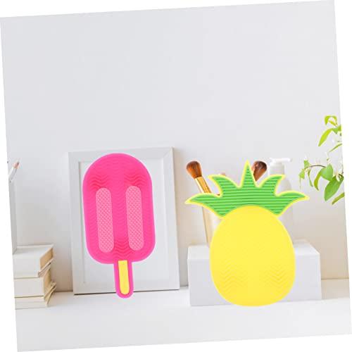 FOMIYES 2pcs Silicone Scrub Pad Makeup Cleaner Beauty Cleaning Mat Beauty Brush Cleaning Pad Brush Washing Mat Brush Cleaning Tool Makeup Brush Cleaner Mat Makeup Brush Cleaning Pad
