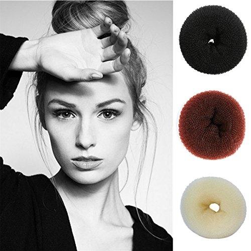 AnHua AnHua 1PC Hair Styling Tool Hair Bun Ring Donut Extra- Large 10cm Former Doughnut Shaper Ring Styling Roll Updo (Black)