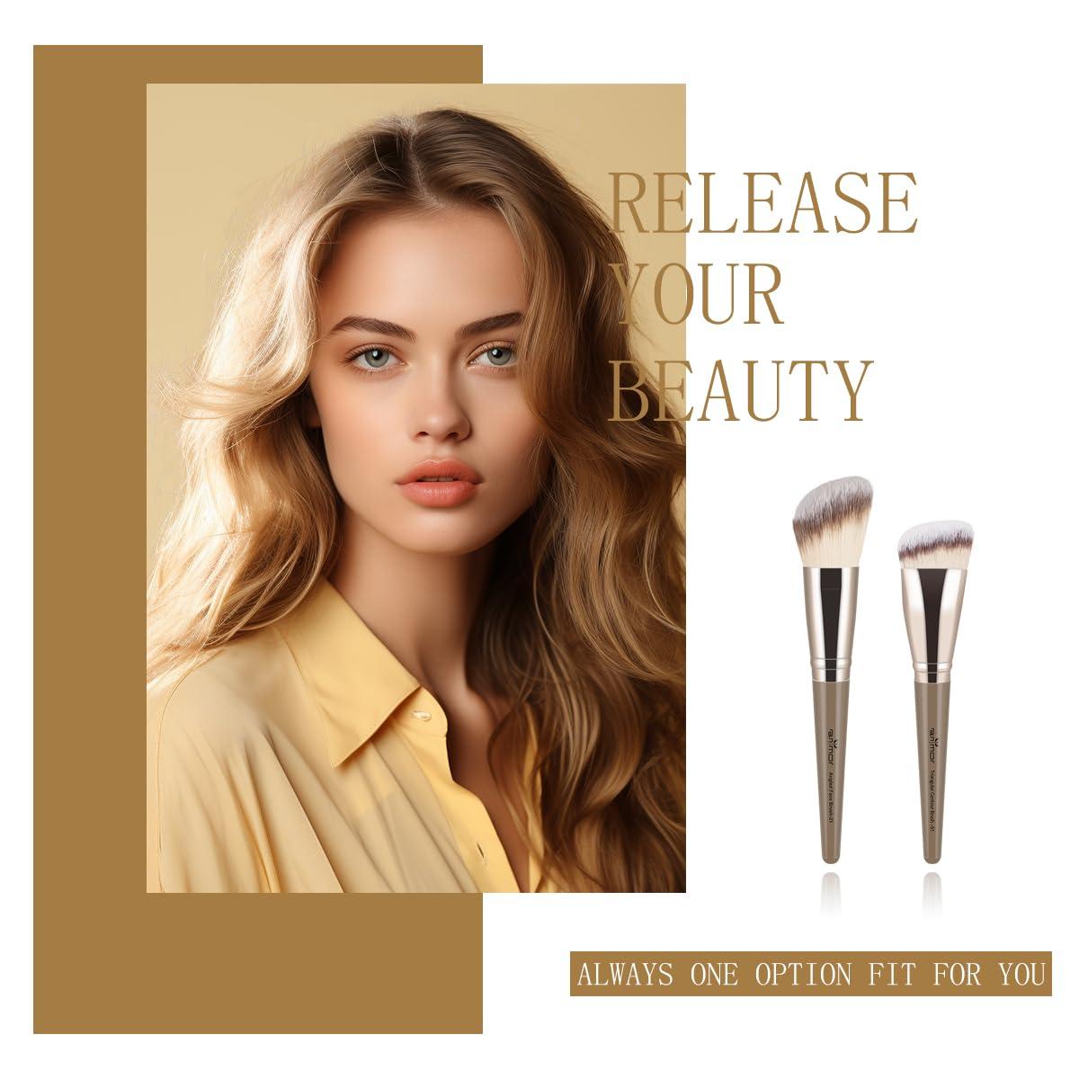 anmor Anmor Contour Brush Set, Premium Contour Blush Bronzer Face Makeup Brush, Perfect For Cheek Jaw Nose Blending Contouring Polishing, Suitable For Powder Liquid Cream(Angled and Triangular Contour Brush