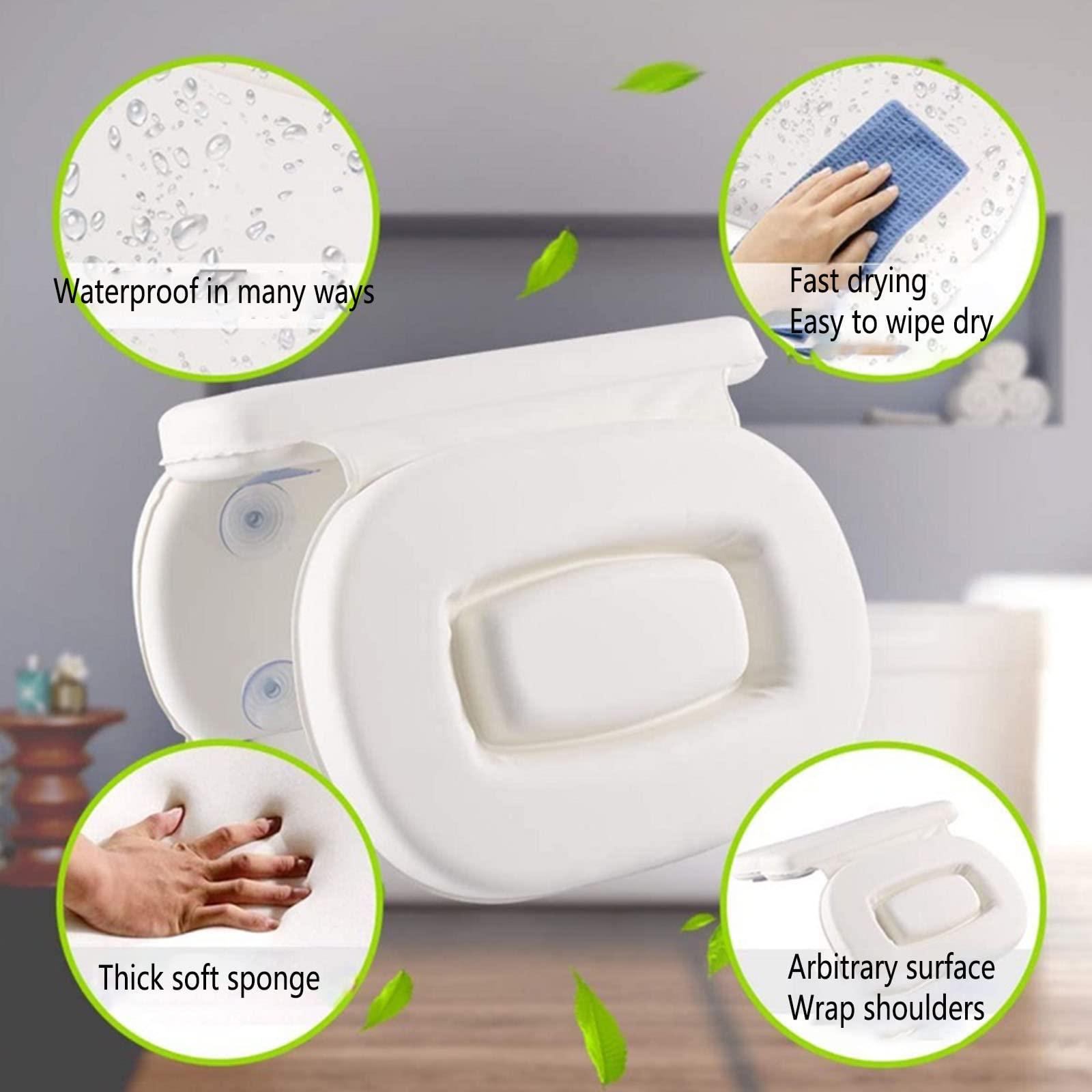 AttreX AttreX Bath Pillow, 3 Panel Ergonomic, for Bath Neck and Back Support with Non-Slip Suction Cup Spa Bath Mat Pillow
