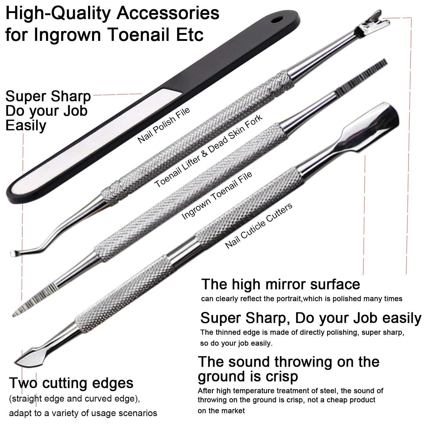 Horsebang Horsebang Set of 5 Fingernail Toenail Clippers for Thick Nails and Tough Toenails and Ingrown Toenails (Set of 5), and Toenail Clippers and Fingernail Clippers for Thick Nails with File (Set of 3)