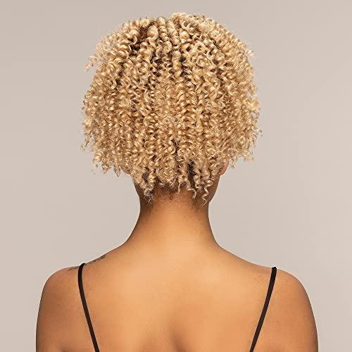 Janet Collection Janet Collection Remy Illusion Ponytail Extension 10.5-inch Coily Pony Tails Hair Extensions Premium Synthetic Hair Ponytail Extension Drawstring Kinky Curly Ponytail 82g (CARMINE)