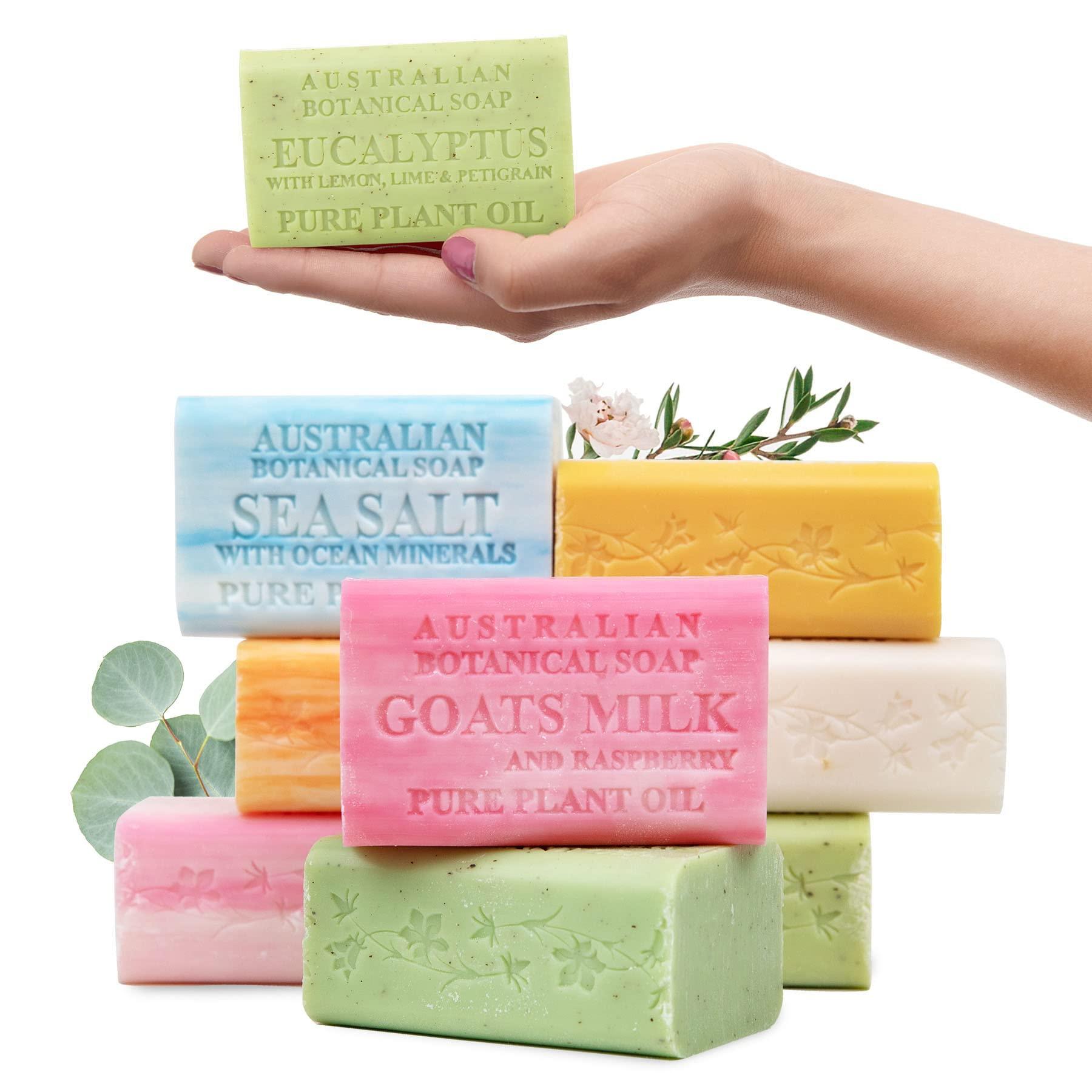 Australian Botanical Soap Australian Botanical Soap, 6.6 OZ, Triple Milled Bars made with Pure Plant Oil, a Natural Soap Base and Enriched with Organic Shea Butter, for Men, Women and All Skin Types, Variety Pack of 8