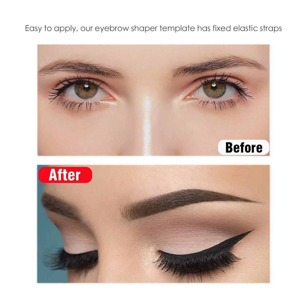 SASKATE Eyebrow Stencils Kit, 12 Pieces Eyebrow Shaping Template, Reusable Eyebrow Shaper Kit, Eyebrow Template, Suitable for Makeup Beginners (As Shown)