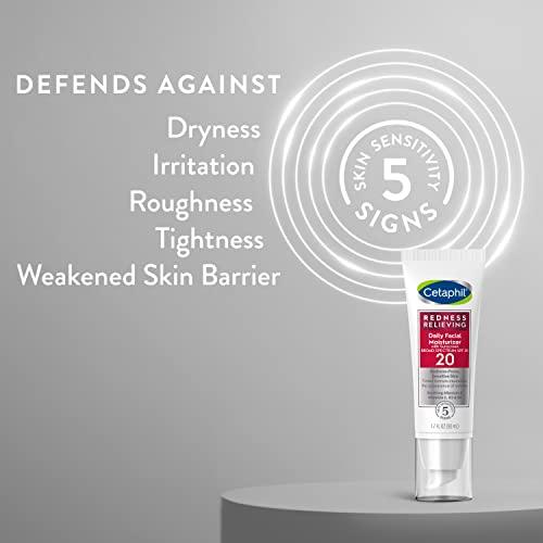 Cetaphil CETAPHIL Redness Relieving Daily Facial Moisturizer SPF 20, 1.7 fl oz, Broad spectrum Sunscreen, Neutral Tint, For Redness-Prone Skin