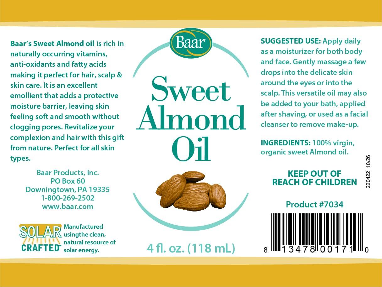 Baar Baar Sweet Almond Oil, 4 Ounces
