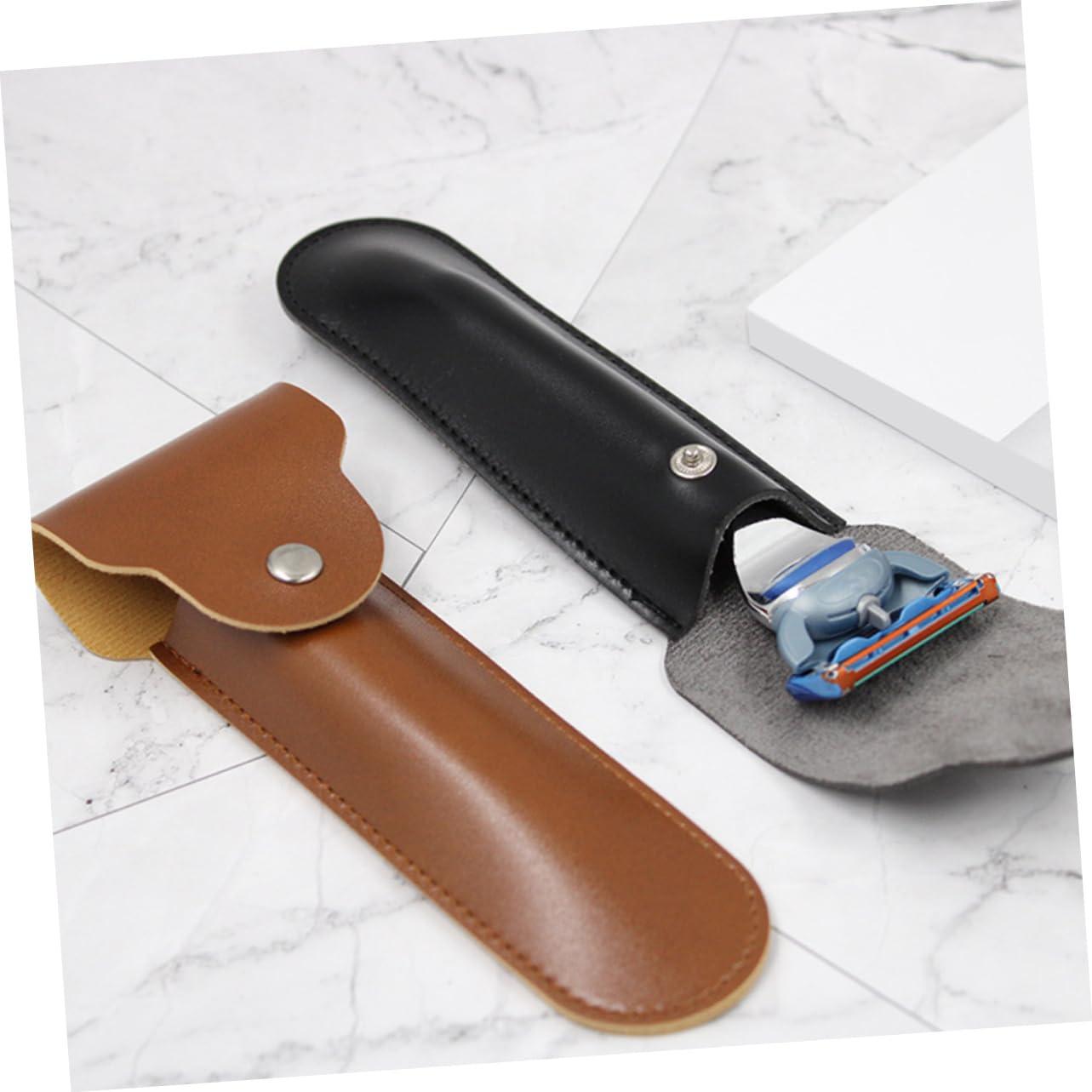 Beavorty Beavorty Leather Razor Case Dads Birthday Safety Razor Travel Cover Compact Elegant
