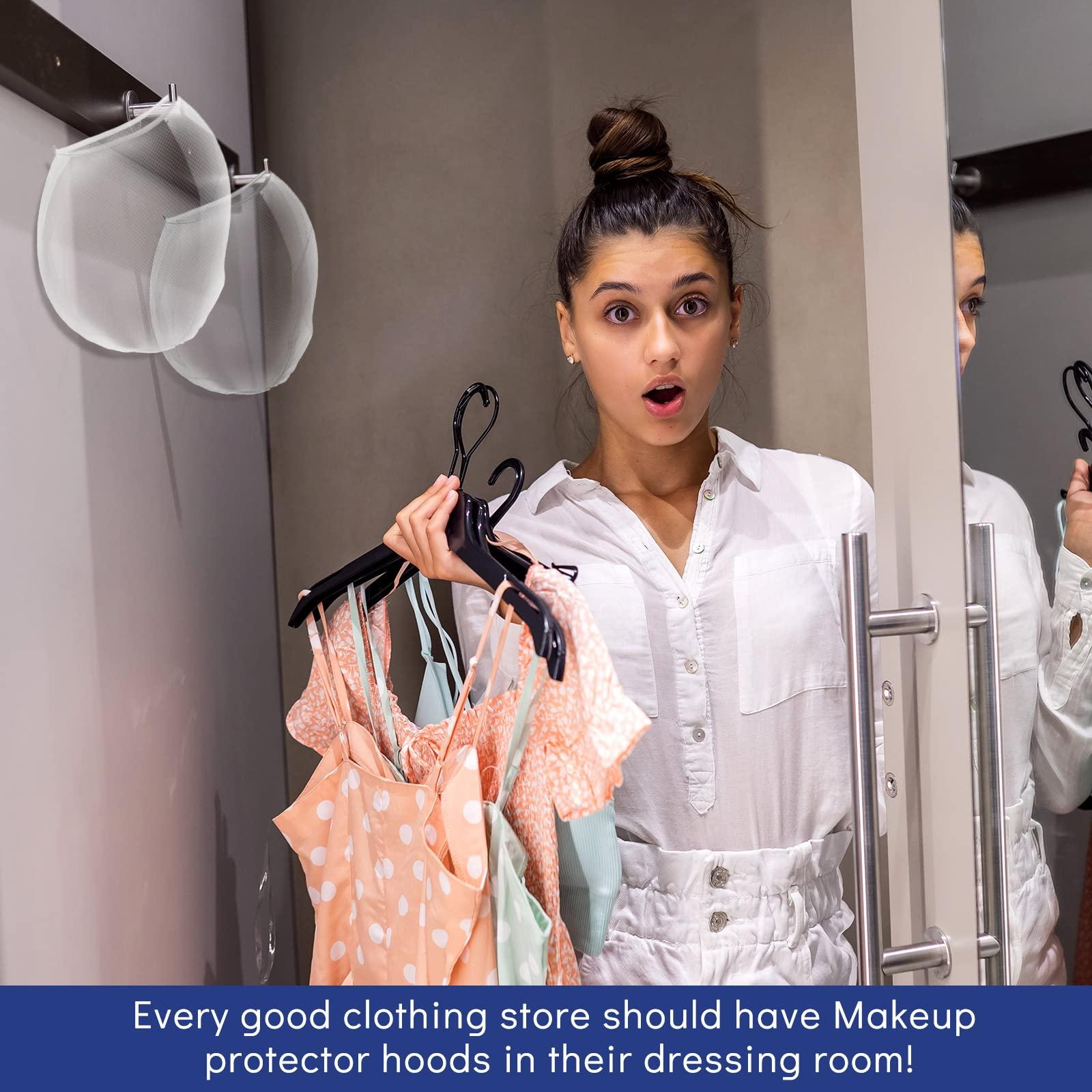 Flutesan Flutesan 3 Pieces Makeup Protector Hood Nylon Chiffon Makeup Hood Zipper Closure Makeup Face Cover for Women Beauty Weddings(White)