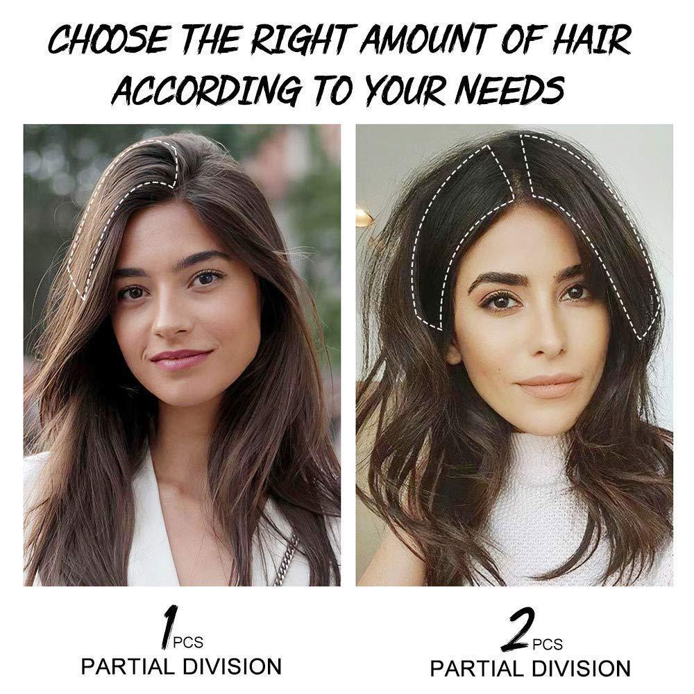 FEIPRO FEIPRO Short Hair Extensions for Thinning Hair Volume Insert Clip Human Hair Straight Natural Invisible Lady Parts Frontal Bangs Toppers for Women With Short Hair 12 Inch #60 Platinum Blonde