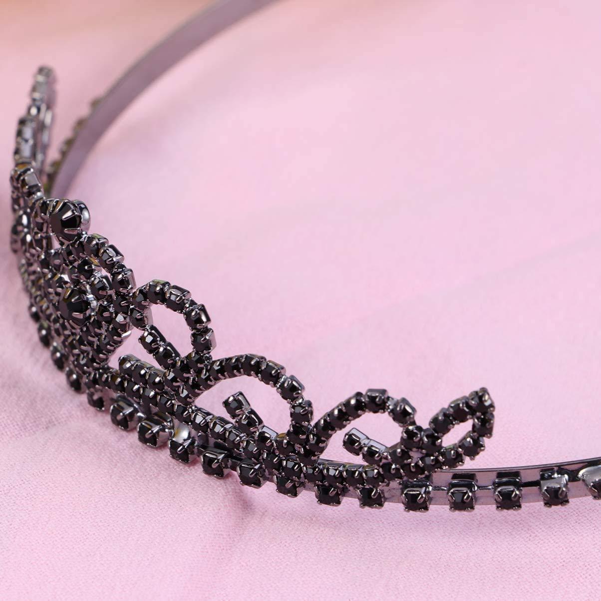 NCRD NCRD Queen Crown, Alloy Crowns Princess Crown Bridal Crowns Tiaras for Women Girls Bridal Wedding Prom Birthday Party (Black)