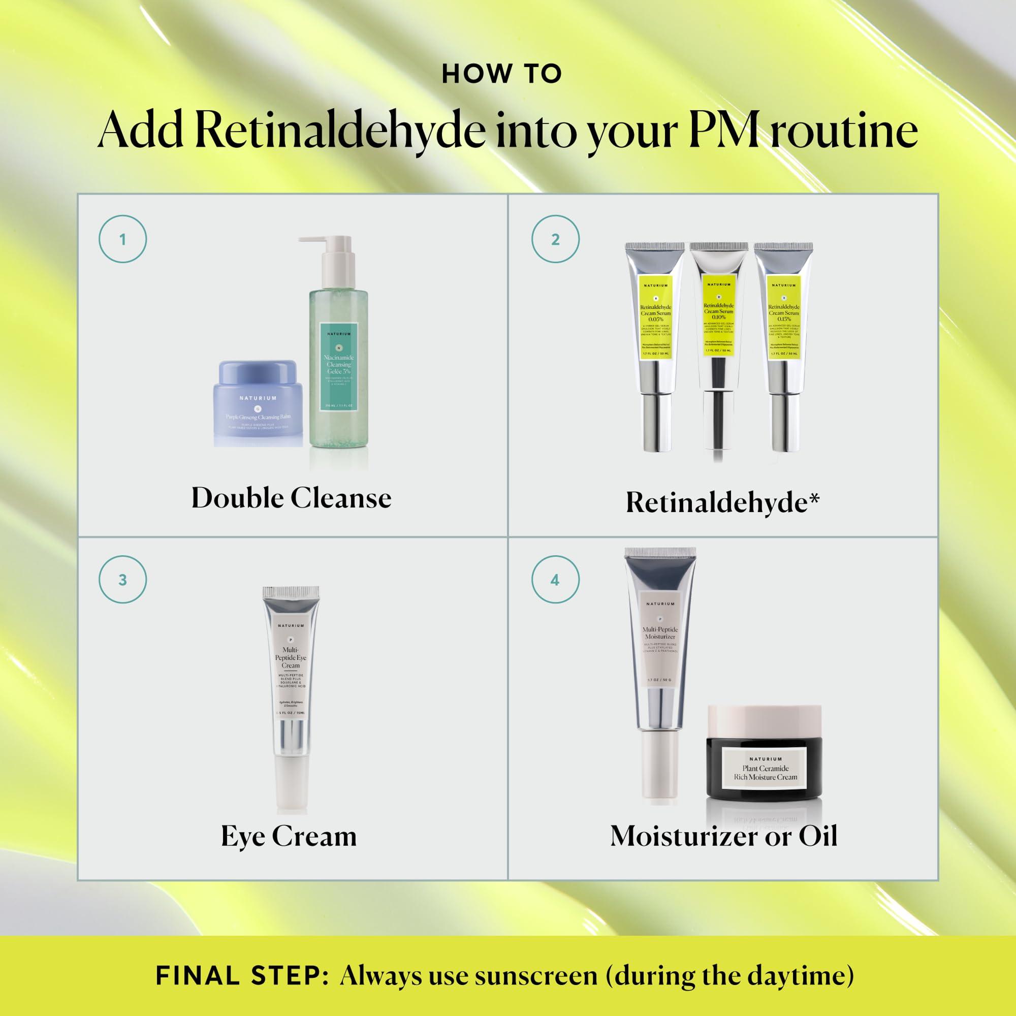 Naturium Naturium Retinaldehyde Cream Serum 0.10%, Advanced Anti-Aging & Smoothing Potent Face & Skin Care, 1.7 oz