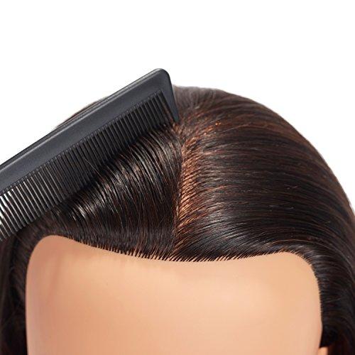 training head 24"-26" 100% Human Hair Mannequin Head Training Head Cosmetology Manikin Head Doll Head with Free Clamp (black)