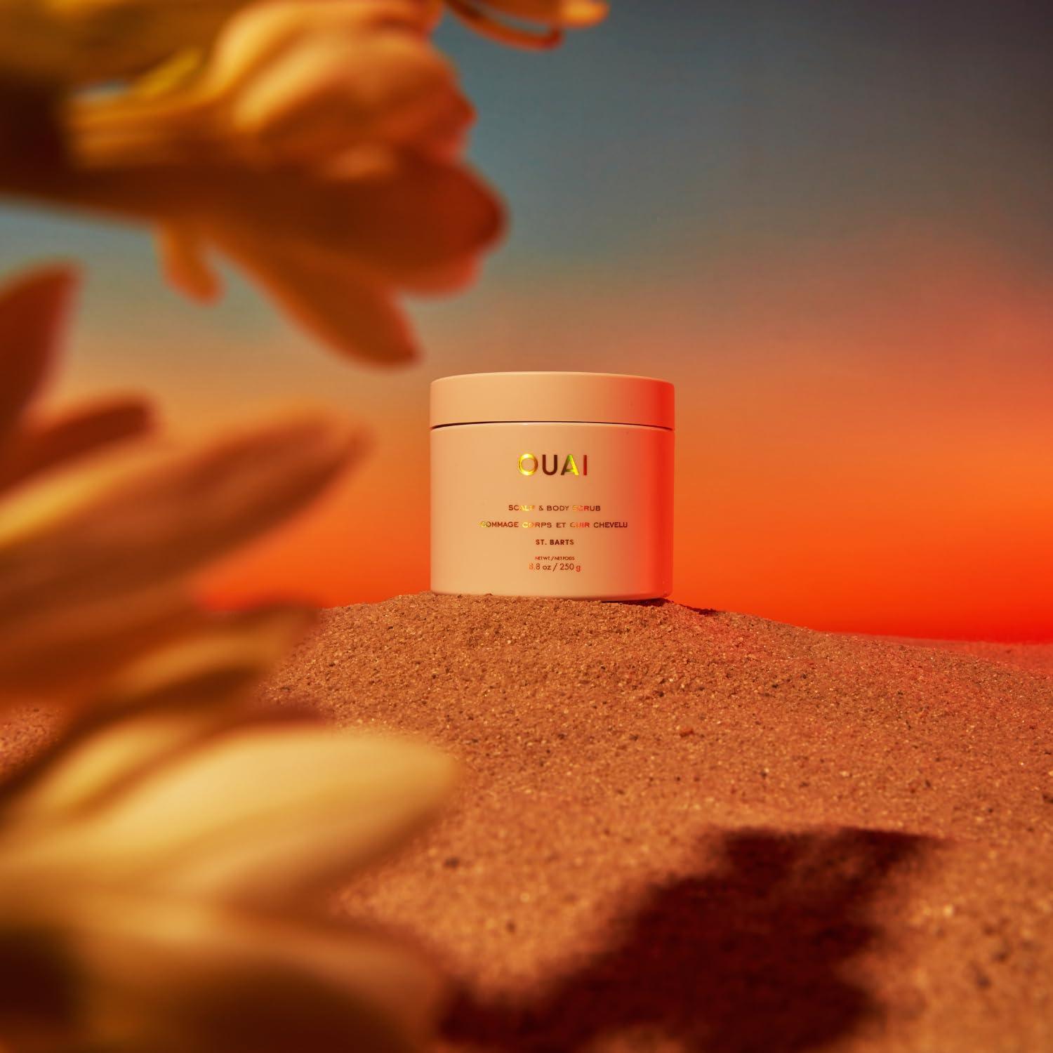 OUAI OUAI Scalp & Body Scrub, St. Barts - Exfoliating Body Scrub with Sugar & Coconut Oil Blend for Smooth, Moisturized Skin - Gentle Scalp Scrub for Removing Product Build Up (8.8 Oz)