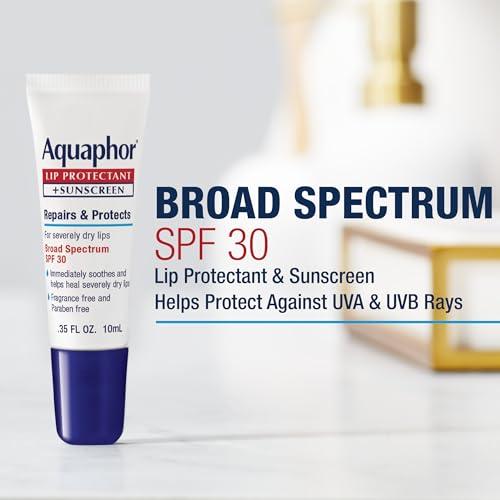 Aquaphor Aquaphor Lip Repair Lip Balm with Sunscreen, Lip Protectant, Lip Balm SPF 30, 0.35 Oz Tube (Pack of 2)