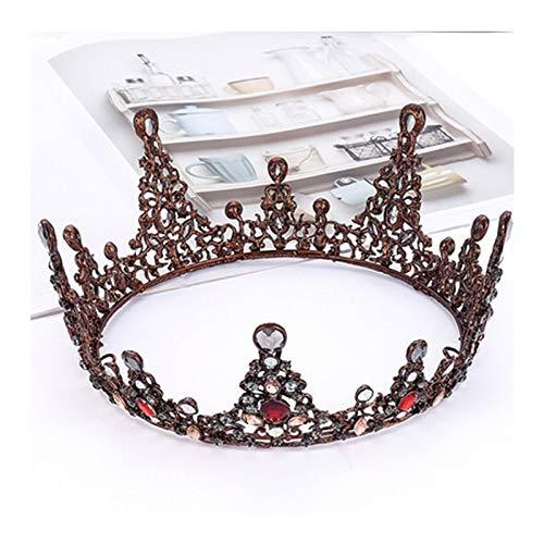 CHENGYUAN-SHOP CHENGYUAN Bridal Princess Queen Crown Tiara, Handmade Rhinestone Pearl Tiara, Bridal Crown Wedding Tiaras Hair Accessory Prom, for Wedding, Party, Fashion Show,C