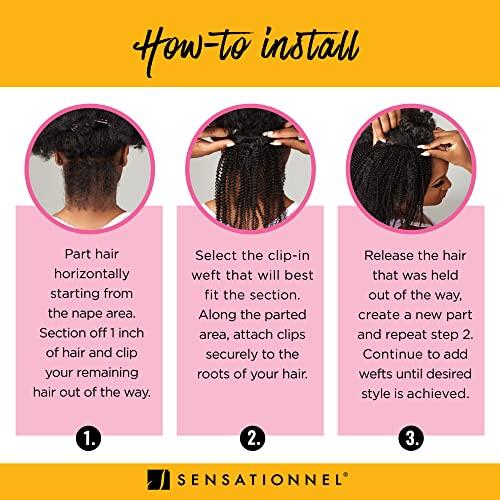 Sensationnel Sensationnel Clip in Dream Chaser - 14 inch Textured Clip in 9 Piece Pack Adds Volume Protective Style - Curls Kinks & Co (T2/BG)