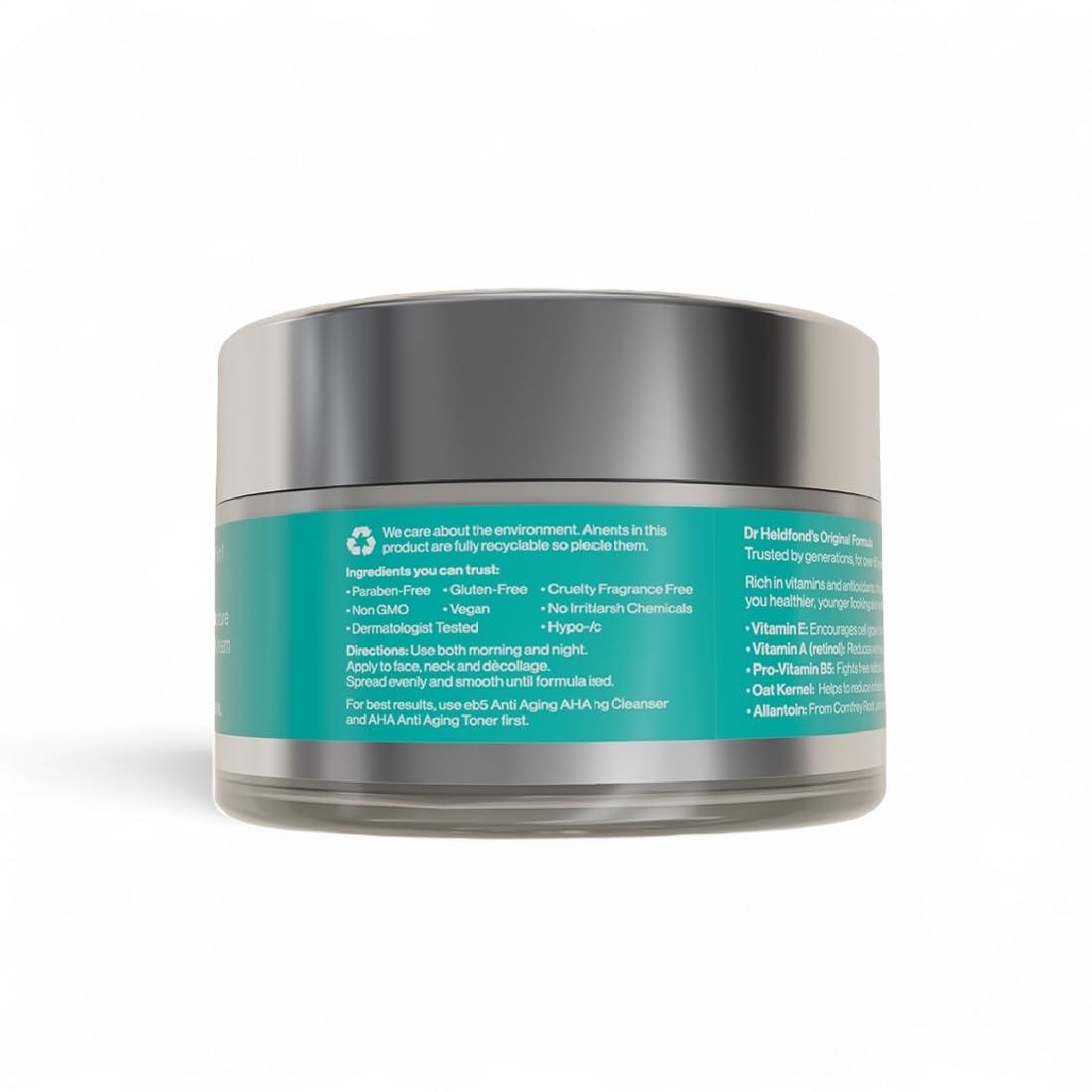 eb5 eb5 Intense Moisture Anti Aging Moisturizer Face and Neck Cream- Tone & Tighten Skin with Retinol, Fade Fine Lines and Wrinkles with Vitamin E, A and B5-4oz