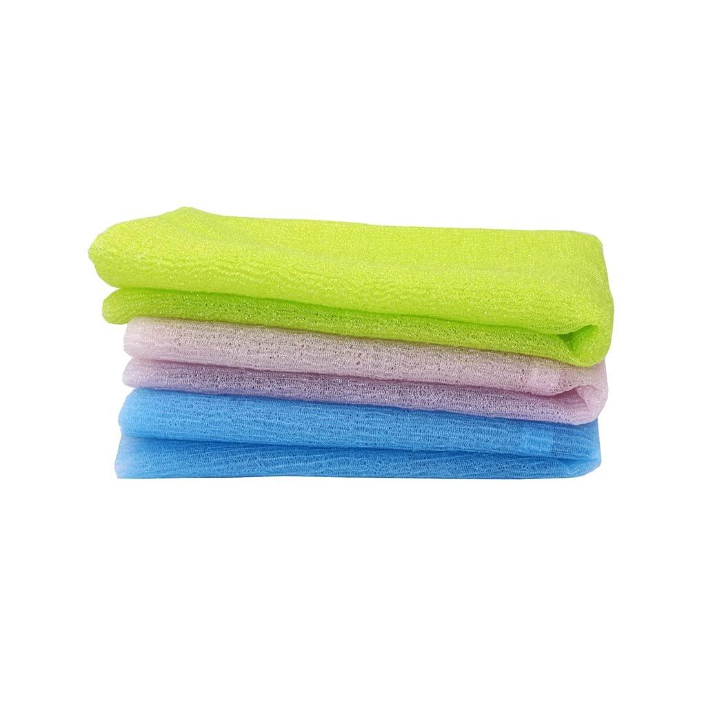 YAYA2021-SHOP Exfoliating Washcloths 3Pcs Exfoliating Shower Towel Body Scrubber Shower Towels Nylon Bath Towel Shower Washcloth for Effective Exfoliation, Rinses Clean, Lightweight Exfoliating Towel for Body