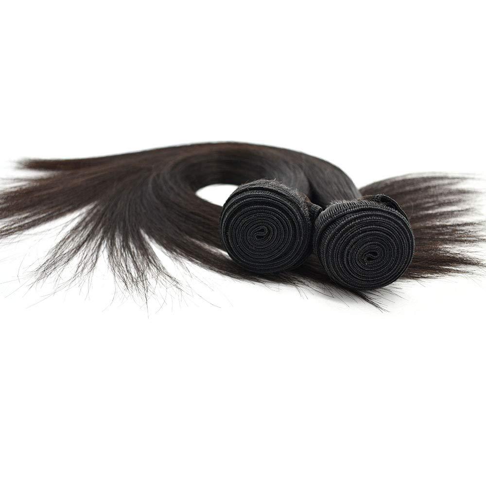 Generic Human Hair Bundles Weave 10 Lengths 100% Unprocessed Brazilian Virgin Weave Human Hair Bundles for Women Remy Weft Hair Extensions Natural Black Color (Straight Wave, 1B Natural Hair-22\"inches)