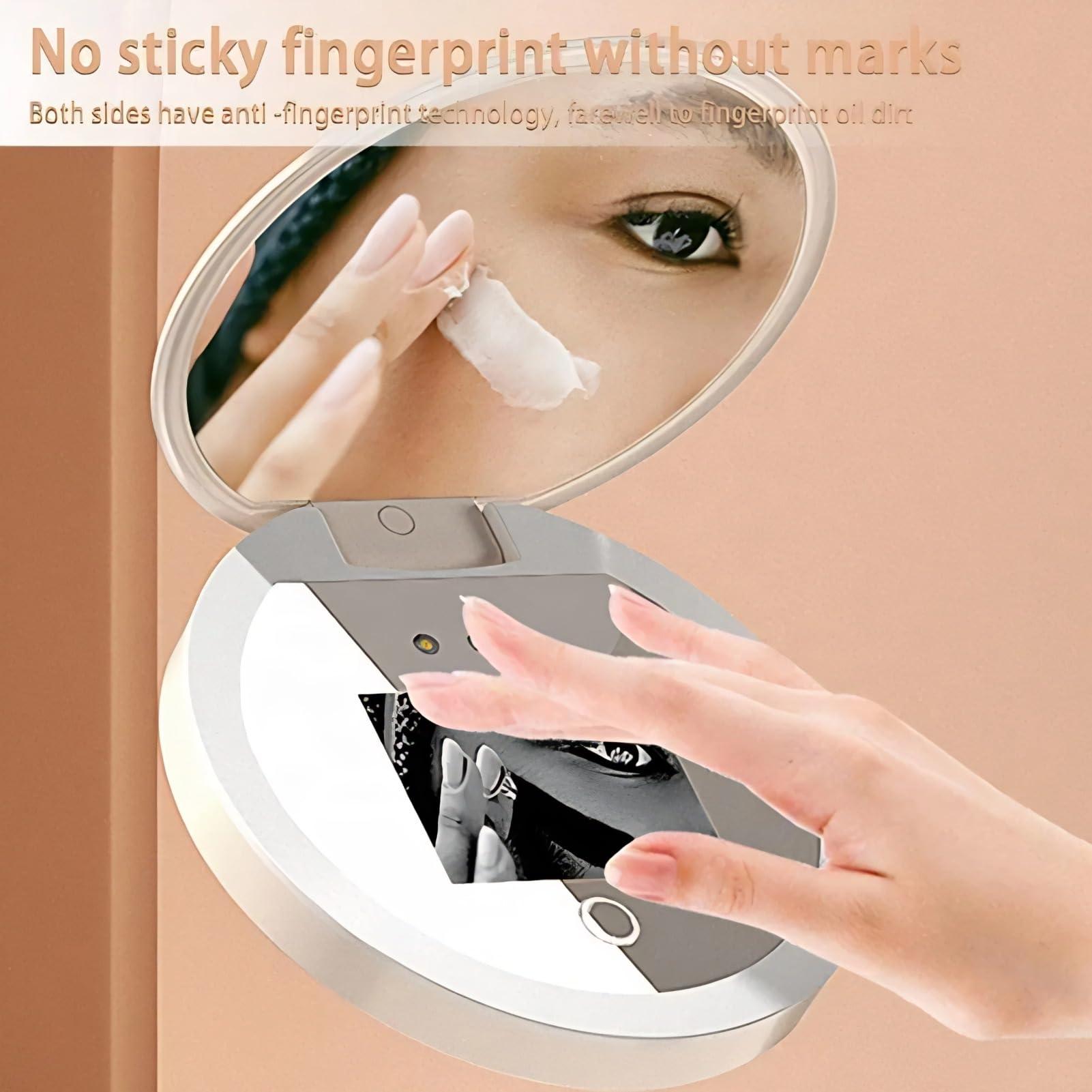 BONKZEBU UV Mirror,Intelligent Touch Control Brightness Adjustment Sunscreen UV Mirror,UV Camera Lens Sunscreen Testing Mirror,for Makeup Removal