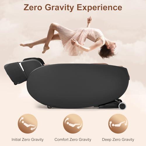 FDW FDW Shiatsu Massage Chairs Full Body and Recliner Zero Gravity Massage Chair Electric with Built-in Heart Foot Roller Air Massage Easy to Move for Home Office,Black