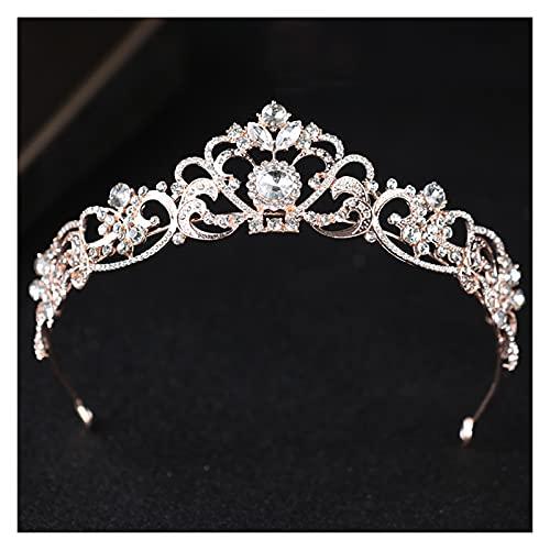 nihngvjm nihngvjm Bridal Crown Trendy Crystal Crown Rose Gold Bridal Tiara and Crown Hair Accessories for Wedding Bride Women Hair Jewelry Headpiece Headdress Tiara for Women (Size : Y)