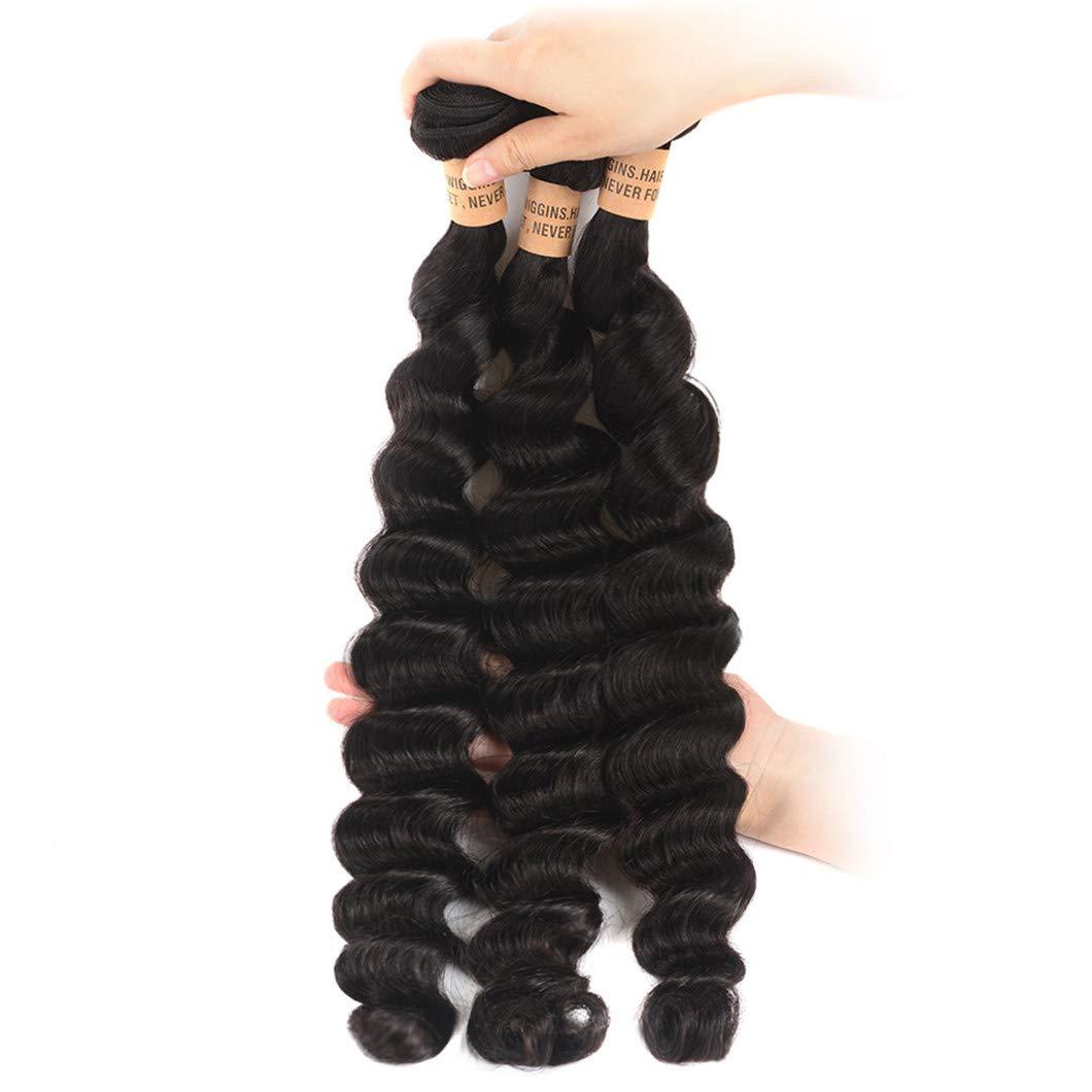 SSJFZM Peruvian Loose Deep Wave 3 Bundles 8 10 12 14 16 18 20 22 24 26 28 Inch Bundles Remy Human Hair Natural Color Hair 16 18 18