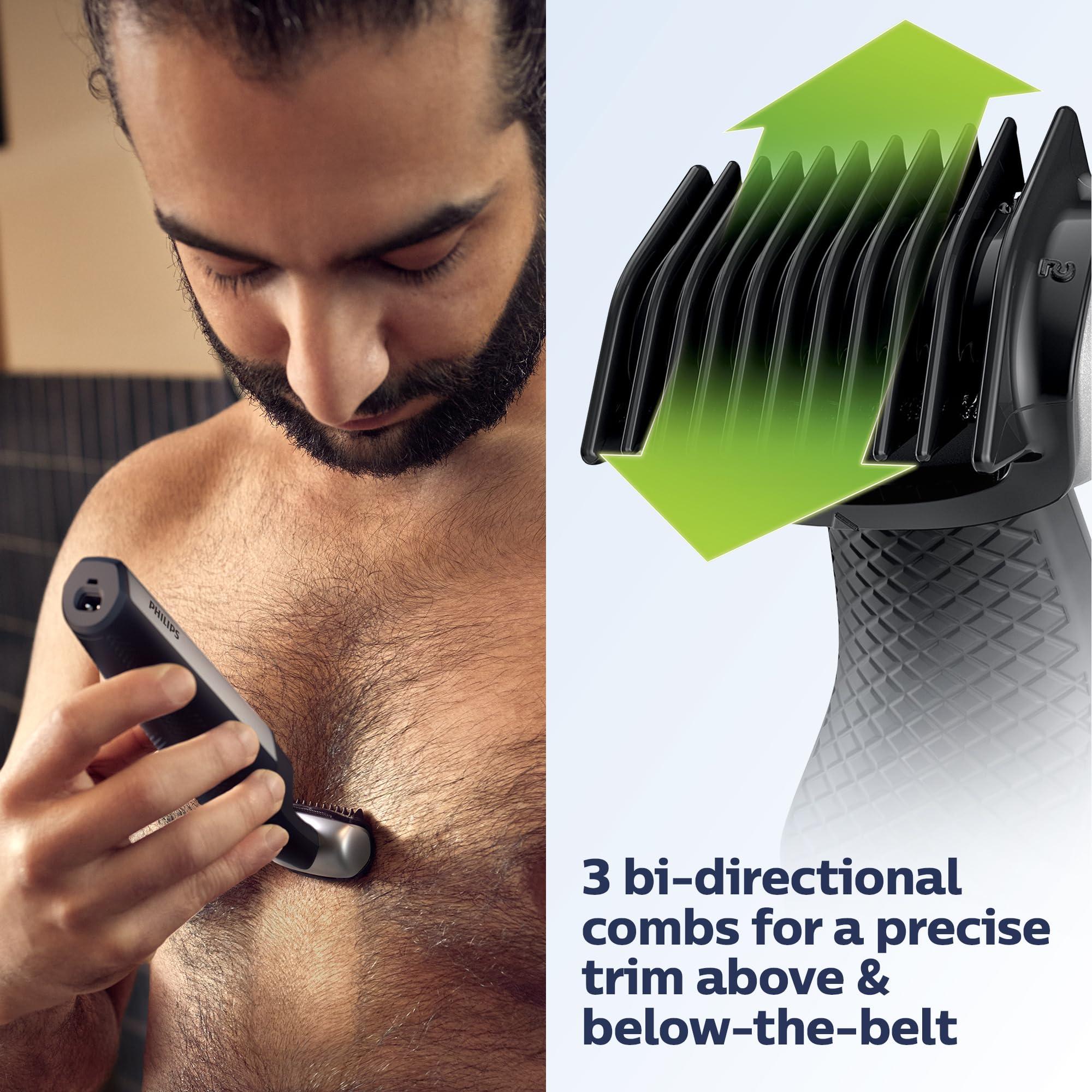 Philips Norelco Philips Norelco Bodygroom Series 5000 Showerproof Body & Manscaping Trimmer for Men with Back Attachment, BG5025/40 + Philips Norelco Genuine Bodygroom Replacement Trimmer/Shaver Foil, BG2000/40