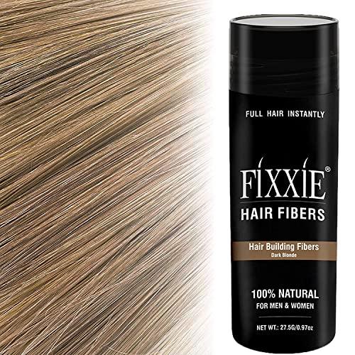 FIXXIE, fixxie FIXXIE Hair Fibers Dark Blonde for Thinning Hair 27.5g Bottle, Concealer for Hair Loss, Men and Women, Naturally Thicker Looking With Keratin Fibres