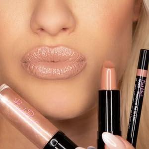 Pink Dust Warm Nude Lip Combo | Nude Lipstick | Liquid Lipstick & Lip Liner Combo Set | Smooth Lipliner Lipgloss and Lipstick Set | Lip Makeup Gifts for Women and Girls