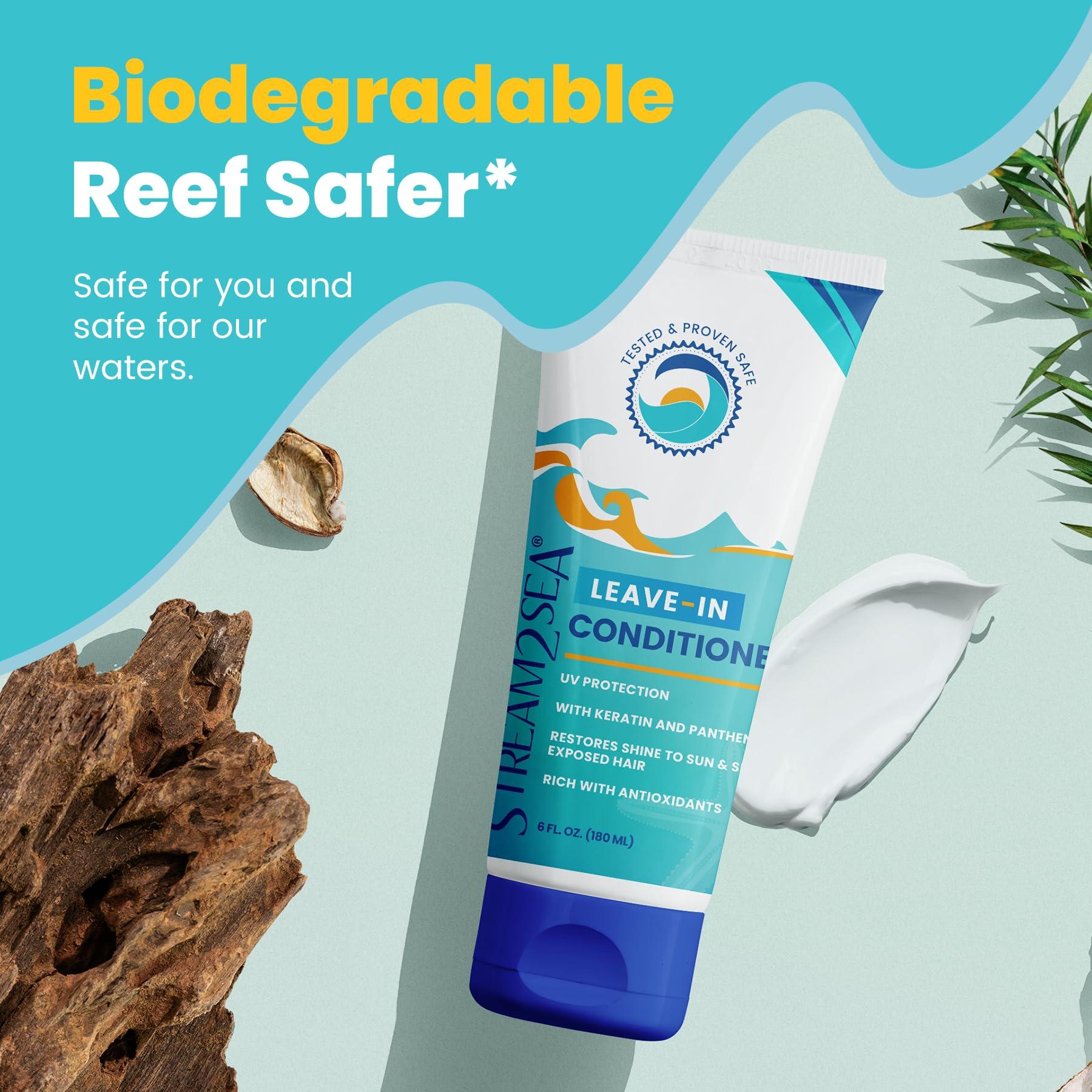 STREAM 2 SEA STREAM 2 SEA Leave In Conditioner Reef Safe Hair Conditioner Formula For Dry and Damaged Hair, 32 oz Paraben Free Hair Detangler with UV Protection For All Hair Types