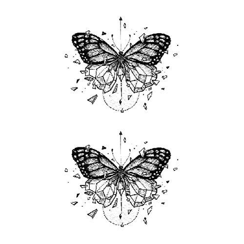 SanerLian SanerLian Butterfly Temporary Tattoo Sticker Moth Insect Fake Tatoo Women Girls Chest Back Arm Body Art 10.5X6cm Set of 12