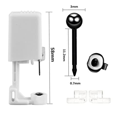 psaakon Self Ear Piercing Kits – 2 Pack Self Ear Piercing Gun, Disposable Ear Pearcings Kit with 3mm Silver Black Gold Ball Earring Studs,Safety Ear Piercing Gun Kit Tool (Black)