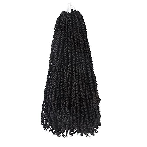 BOHOBABE The BOHOBABE Pre-twisted Passion Twist Crochet Hair 18 Inch Long Pre-looped Crochet Passion Twist Braiding Hair 8 Packs Soft Bohemian Twists (1B)