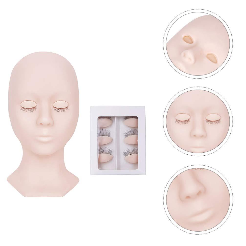 Beaupretty Beaupretty 1 Set model head Lash Practice Mannequin Head baby Fur Doll replaceable tool doll half lashes mani human body cosmetic mold Display Head Mold Model wig Mannequin Mold