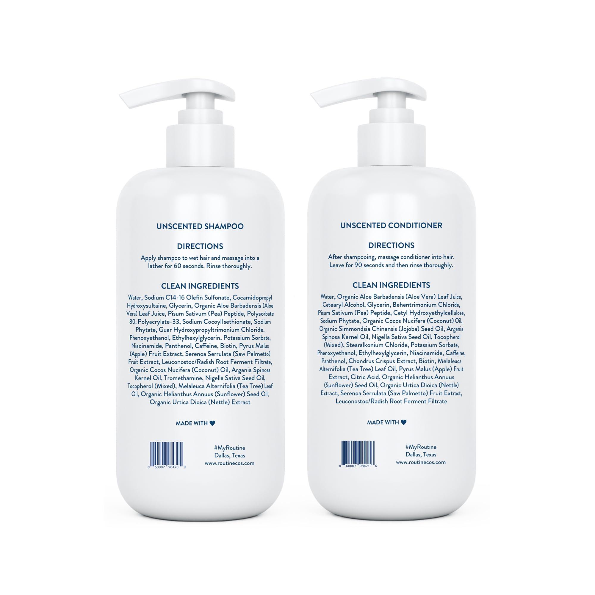 Routine Wellness Routine Wellness Shampoo and Conditioner Set and Hair Serum for Stronger Hair - Biotin | Color Safe | Sulfate-Free | Vegan | Clinically Tested | Nourishing Oils and Vitamins - Unscented