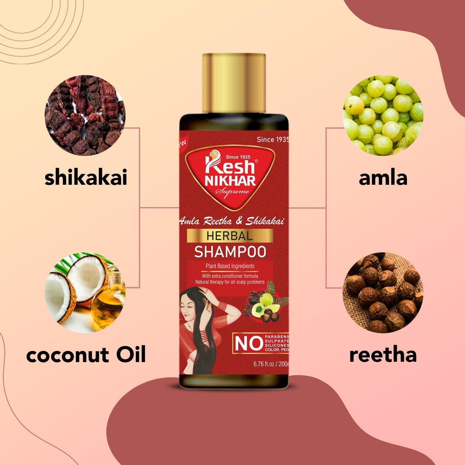 ValueMart Retail Kesh-Nikhar Herbal Shampoo With Amla, Reetha & Shikakai - Pack of 200ml x 2